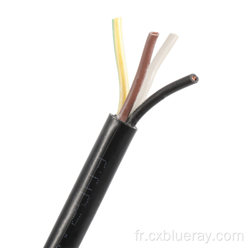 Câble cuivre pur Câble flexible RVV de haute qualité 4 Core PVC Isolation PVC Veste isolée 2 cœurs 3Core 4core 5core